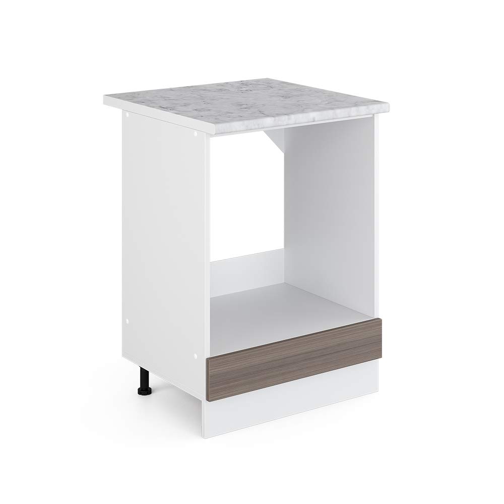 Vicco Oven housing cabinet Raul, Noble gray, 60 cm, WT Marble, for flexible combination within modular kitchen systems — image 1