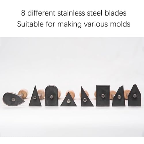 Juego de herramientas de tallado de cerámica, 8 herramientas de arte para moldes de arcilla, asas de madera y cuchillas de acero inoxidable para manualidades y proyectos creativos