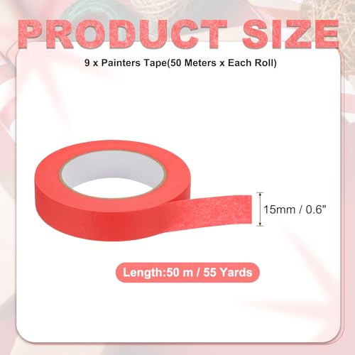 Image of PATIKIL 1 Inch x 495 Yards Painters Tape, Adhesive Masking Tape Paint Tapes for Wall Painting DIY Artist Craft Arts Decoration Labeling, Red