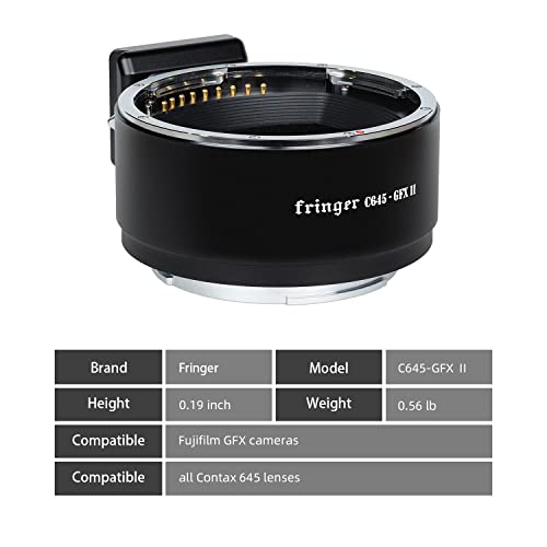 Fringer C645-Gfx Ii Smart Adapter Auto Focus Camera Mount Adapter Ring Compatible With All Contax 645 Lenses To Fuji Gfx100/100S/Gfx50S/50R/50S Ii Cameras Adapters #TOP1