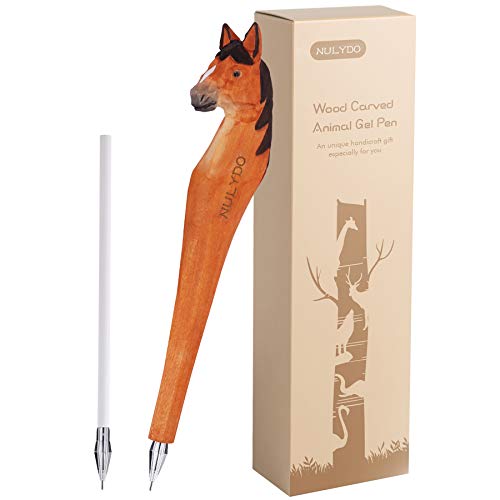 NULYDO Handmade Wood Carved Horse Gel Pen image