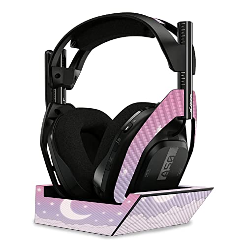 Image of MightySkins Carbon Fiber Skin Compatible with Astro A50 Wireless Headphones + Base Station (Gen 4) - Baby Moon | Protective, Durable Textured Carbon Fiber Finish | Easy to Apply | Made in The USA