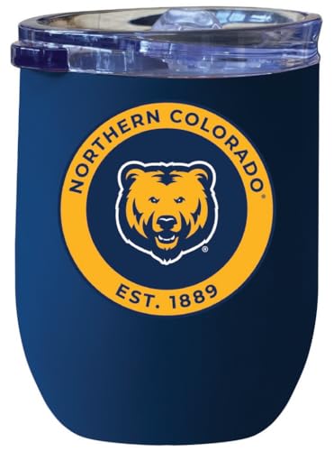 R and R Imports Northern Colorado Bears 12 oz Insulated Wine Stainless Steel Tumbler Navy Officially Licensed Collegiate Product