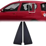 2pcs Car Exterior Rear Molding Trim for Chevy Chevrolet Aveo 2004 2005 2006 2007 2008 2009 2010 2011 Replacement 96585538 96585539 Left Right Side Door Panel Window Triangular Cover