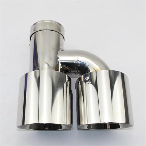 Tuyau d'échappement voiture double sortie type H inox brillant 54mm 101mm