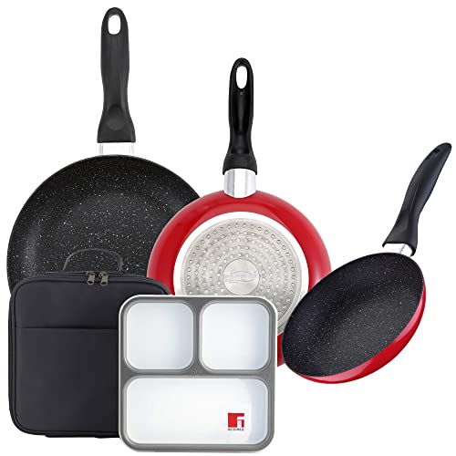 PACK DE 3 SARTENES SAN IGNACIO Ø16CM Ø20CM Ø24CM + SET HERMÉTICO ULTRA FINO CON BOLSA ISOTÉRMICA
