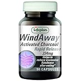 Lifeplan WindAway Activated Charcoal Capsules 334mg. Rapid Release. to Reduce Flatulence & Build up of inetinal Gas After Eating (270 Tablets)