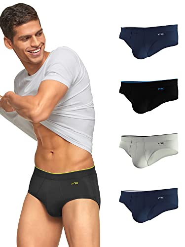 Image of XYXX Men's Uno Micromodal Regular Fit Solid Antimicrobial Briefs with No Marks Waistband (Pack of 5)