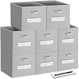 artsdi Fabric storage cubes (8 Pack) 13 Inch Cube Storage Bin, cube organizer bins with 8 Labels Window Cards & a Pen, Foldable cube organizer...