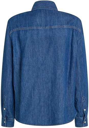 Calvin Klein Men’s Regular Fit Linear Denim Shirt, Blue (Denim Medium), L - Image 5