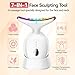 7 Color Facial Massager for Face and Neck, Portable Face Sculpting Tool with Vibration (White)