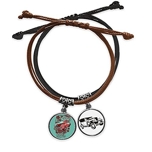 Bracelet voiture et minibus graffitis en cuir pour sublimer vos tenues urbaines quotidiennes