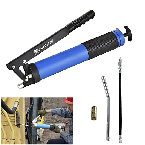 Rigogo Grease Gun for Lubricant, Portable Compressed Air Grease Gun, Hand Lever Grease Gun 10000 PSI Compatible with 600CC Grease Cartridges, Ergonomic Anti-Slip Pistol Grip