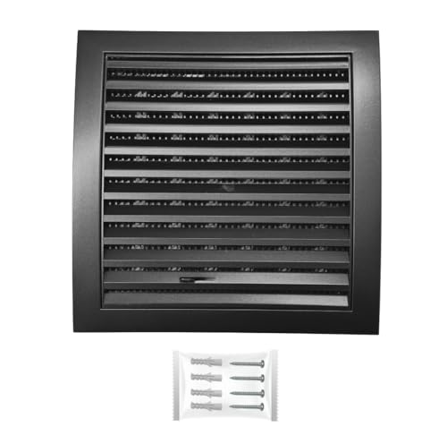 H&C VENT Rejilla Ventilación de 150 x 150mm │ Extractor de Baño Cocina │ Rejilla Aire Acondicionado Conductos Pared AC Ventilador Tubo PVC │ Cubiertas de Ventilacion con cierre regulable y Mosquitera