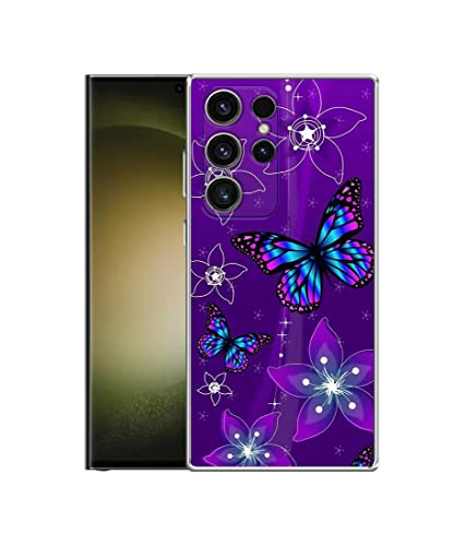 Image of Amazon Brand- Solimo Butterflies Design Printed Silicon Soft TPU Back Case Cover Compatible for Samsung Galaxy S23 Ultra 5G