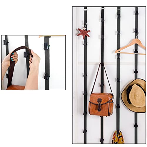 Flancci Adjustable Hat Rack Organizer Over The Door, Baseball Cap Holder, Hat Hanger For Closet Door Rack, Hat Storage Racks, Two Straps, Holds Up To 18 Caps With Adjustable Hanging Hooks, Black #TOP7