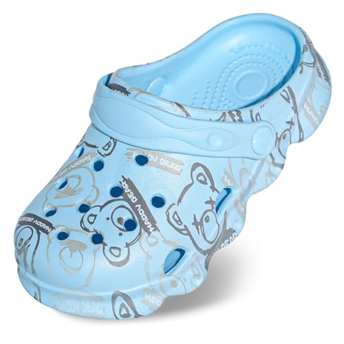 Image of Toddler Clogs for Girls Lightweight Kid Garden Clogs Breathable Slip-on Slides Sandals Slippers Children's Beach Water Shoes (xio LAN, 24)