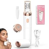 PluxiEpil Pro 3.0 Women's Painless Hair Remover, 2-in-1 Cordless Epilator & Shaver for Face and Body (Arms, Legs, Underarms, Bikini), Rechargeable, Washable, 2025 Upgrade (White)
