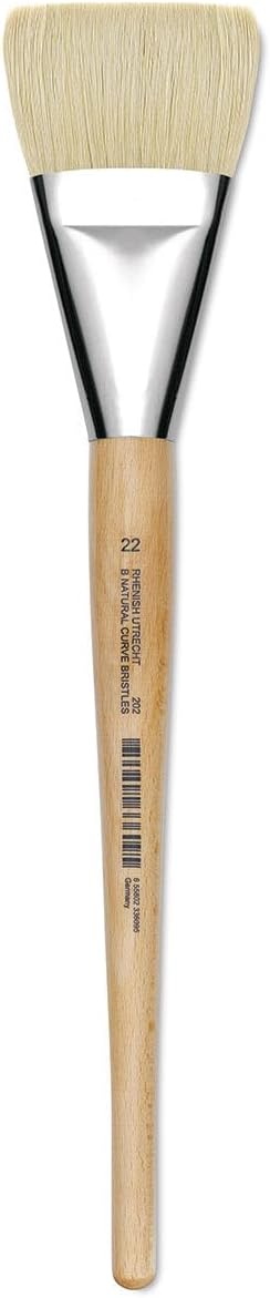 Utrecht Rhenish Pure Hog Bristle Brush - Bright, Size 22, Long Handle