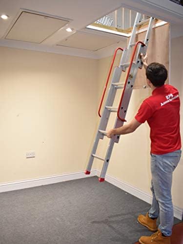 BPS Access Solutions Slider 3 Section Sliding Loft Ladder With 2 Handrails
