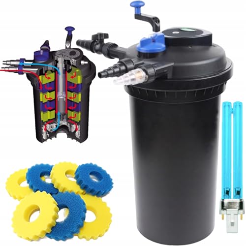 Image of Sunsun Aquarium Pond CPF Series Pond Filter Water Pressure uv Filter koi Fish Pond Filter System(Pump not Included) (CPF- 15000 (18W - 10000L /H))