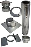  Kamin / Schornstein Dachdurchführung für Bitumen Schrägdach im Set