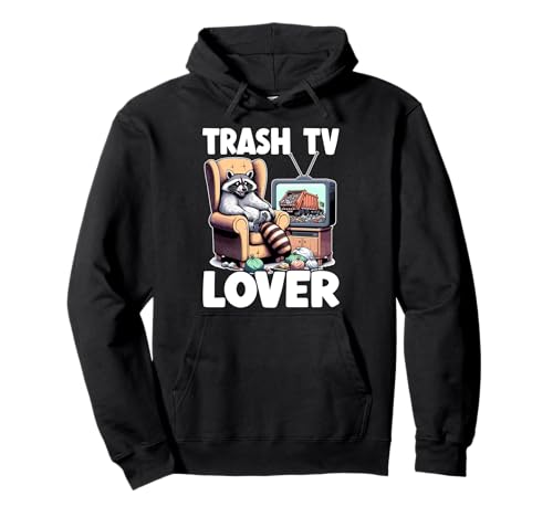Trash TV Lover Racoon Poltrona Divertente Raccoon Felpa con Cappuccio