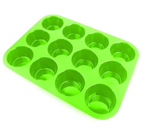 2pcs Muffin Tray, Silicone Non-Stick Coating, LFGB & BPA Free, Cupcake Baking Pan, Perfect for Cupcakes, Brownies, Pudding, Tarts, Egg Bites-Blue (Green) - Image 3