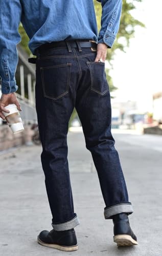 Men’S Vintage Straight Fit Selvedge Raw Denim Full Length Jeans Zipper Fly Heavyweight Casual Wear Pants3