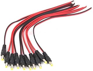 10 Pcs Male DC 5.5*2.1MM Power Plug Conector CCTV PSU Pigtail Cable Adapter Jack 28cm/11 Length OVP OCP SCP Protection