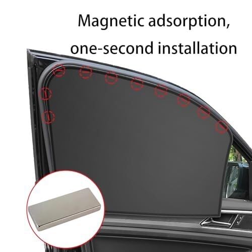 Parasoles Parasoles Laterales para Coche (Paquete De 4): Aislantes Térmicos, Resistentes A La Luz Y con Protección UV, Diseño Magnético