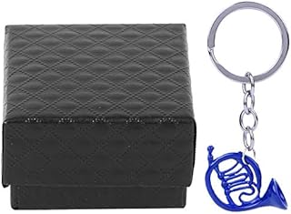 Atyhao French Horn Keychain, Mini French Horn Key Ring Bag Keychain Charm Pendant for Backpack Car Key Chain Decoration(Blue)