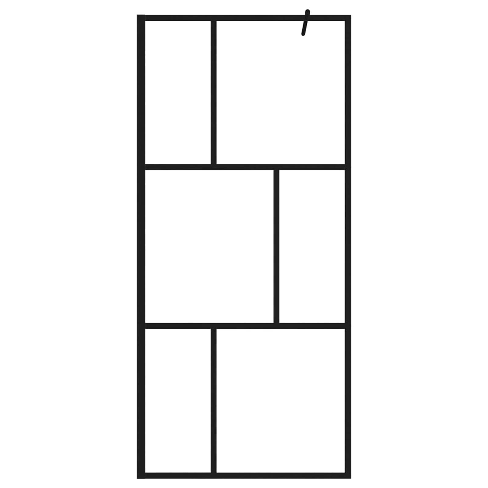Mampara de Ducha accesible con Vidrio Templado Negro 90x195 cm, Mampara Bañera, Mampara Baño Ducha, Cabina De Ducha, Mampara Baño