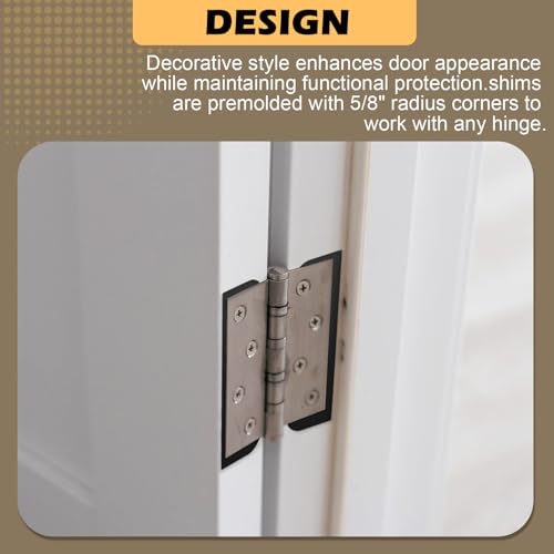 Image of Door Hinge Shims 10 Pack - 0.040 Inch Thickness, 4.5 Inch Hinge Shims | Do not remove the hinge, simply loosen the screw, stick on the gasket, and readjust the tightness