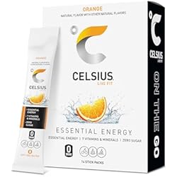 1 of CELSIUS On The Go Orange, Sugar Free Energy Drink Mix (14 Sticks per Pack)