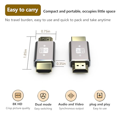 Adaptador HDMI 8K Macho a Macho Paquete x2 miniatura 7