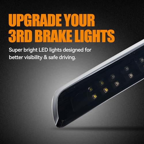 Image of Third 3rd Brake Light LED for 2007-2020 Toyota Tundra, High Mount Rear Brake Lights Assembly for 07-20 Tundra, Waterproof Center Cab Cargo Lamp Stop Light