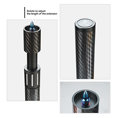 KONLLEN Pool Cue Extension with 3 Bumpers Carbon Fiber Billiards Cue Extension Billiard Accessories for Pool Sticks