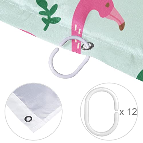 Rideau de douche flamant rose haut de gamme imperméable 183x183 cm
