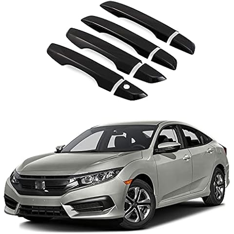 Car Door Handle Cover Trim for Honda Civic 2016-2021 Car Styling Accessories Exterior Door Handle Bright Black ABS Door Handle Protector 8PCS (Without Smart Keyholes) Cover