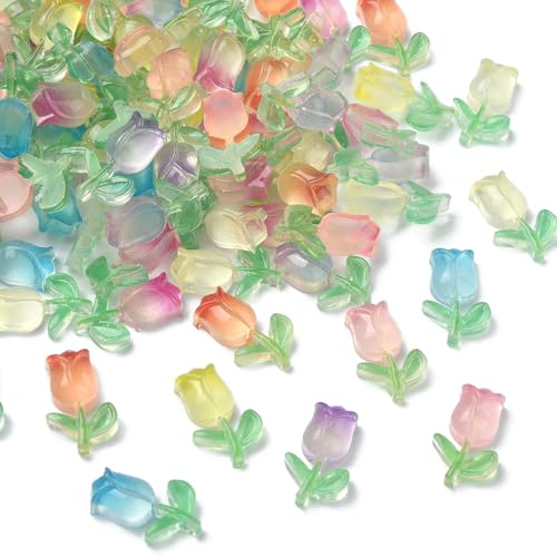 Cabochons floraux phosphorescents en résine pour bijoux Lot de 200