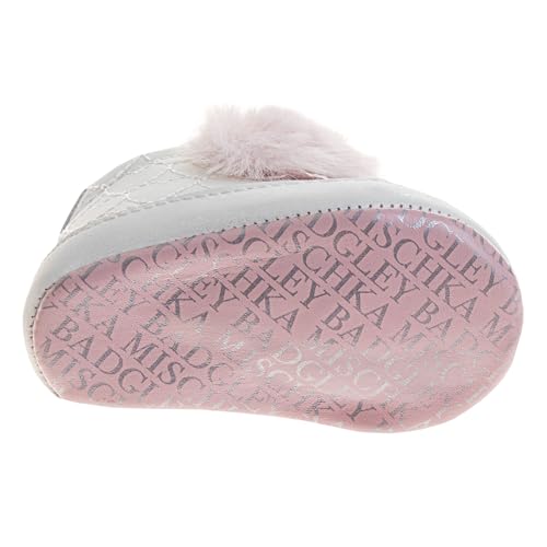 Josmo Infant Girls Faux Fur Baby Shoes Pom Poms, Soft Warm Crib Boots for Newborns (Size 2-4 Infant)4
