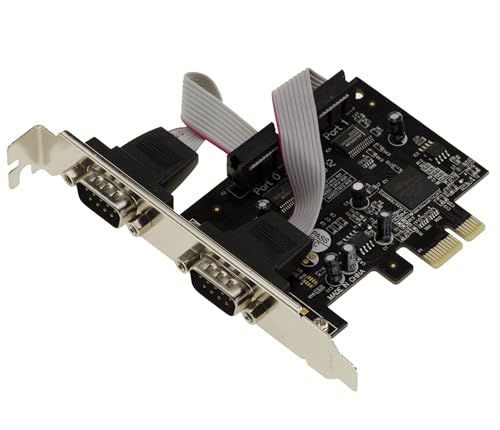 KALEA-INFORMATIQUE Tarjeta controladora PCIe PCI Express RS232 serie de 2 puertos con chipset OXFORD OXPCIe952. Soportes de PERFIL BAJO y ALTO