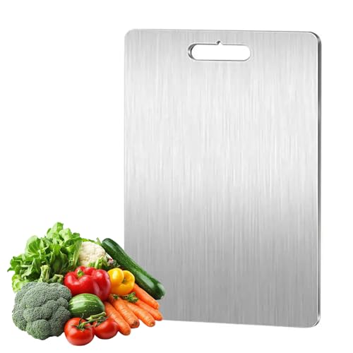 Lista de Alfombrillas de corte los más recomendados. 43 Tabla de cortar de Titanio, Tablas de Cortar para Cocina, 304 Tabla de cortar de acero inoxidable,Alfombrilla de Corte Antideslizante de Doble Cara de Titanio, Duradera y fácil de...