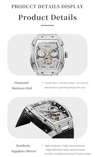 Image of OLEVS Mens Automatic Watches Self-Winding Starry Sky Diamond Skeleton Luxury Wrist Watch Waterproof Luminous