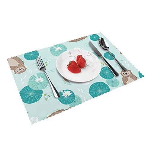 Otters Placemat (4-Piece Set) Insulated Plate Mat 12X18 For Table And Decoration #TOP26