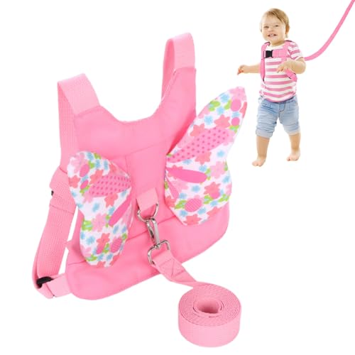 Baby Reins Toddler Reins, Baby Reins Walking Harness Butterfly Wings Baby Toddler Walking Harness, Reins for Toddlers Girls Toddler Reins for Walking 1-3 Years(Pink)