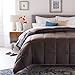 Linenspa Reversible Down Alternative Comforter and Duvet Insert, for Full Size Bed – All-Season Comforter with Box Stitch and 8 Duvet Loops – Bedding for Kids, Teens, and Adults – Stone / Charcoal