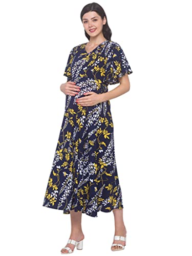 Image of AV2 Womens Viscose Maternity | Nursing |Feeding | Breast Feeding Dress with Zippers for Post Pregnancy