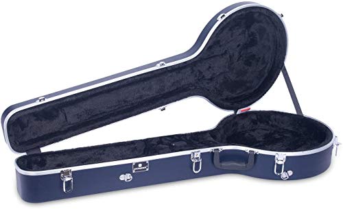 Image of Crossrock ABS Molded Banjo Case for 5-String Resonator & Gibson Tenor | Backpack Style, Locking Latch, Plush Interior - Lightweight Hardshell Protection-Blue (CRA861BJBL)